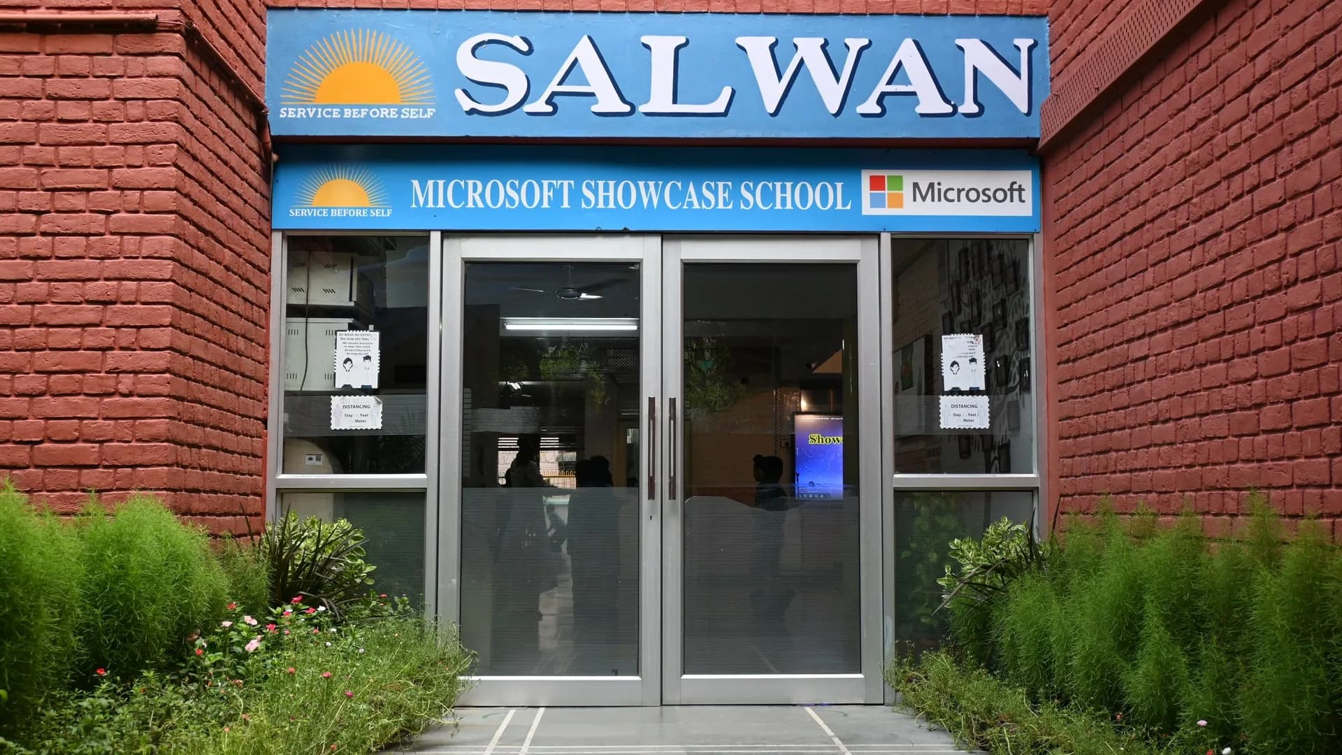 The secure main entrance to Salwan Junior School