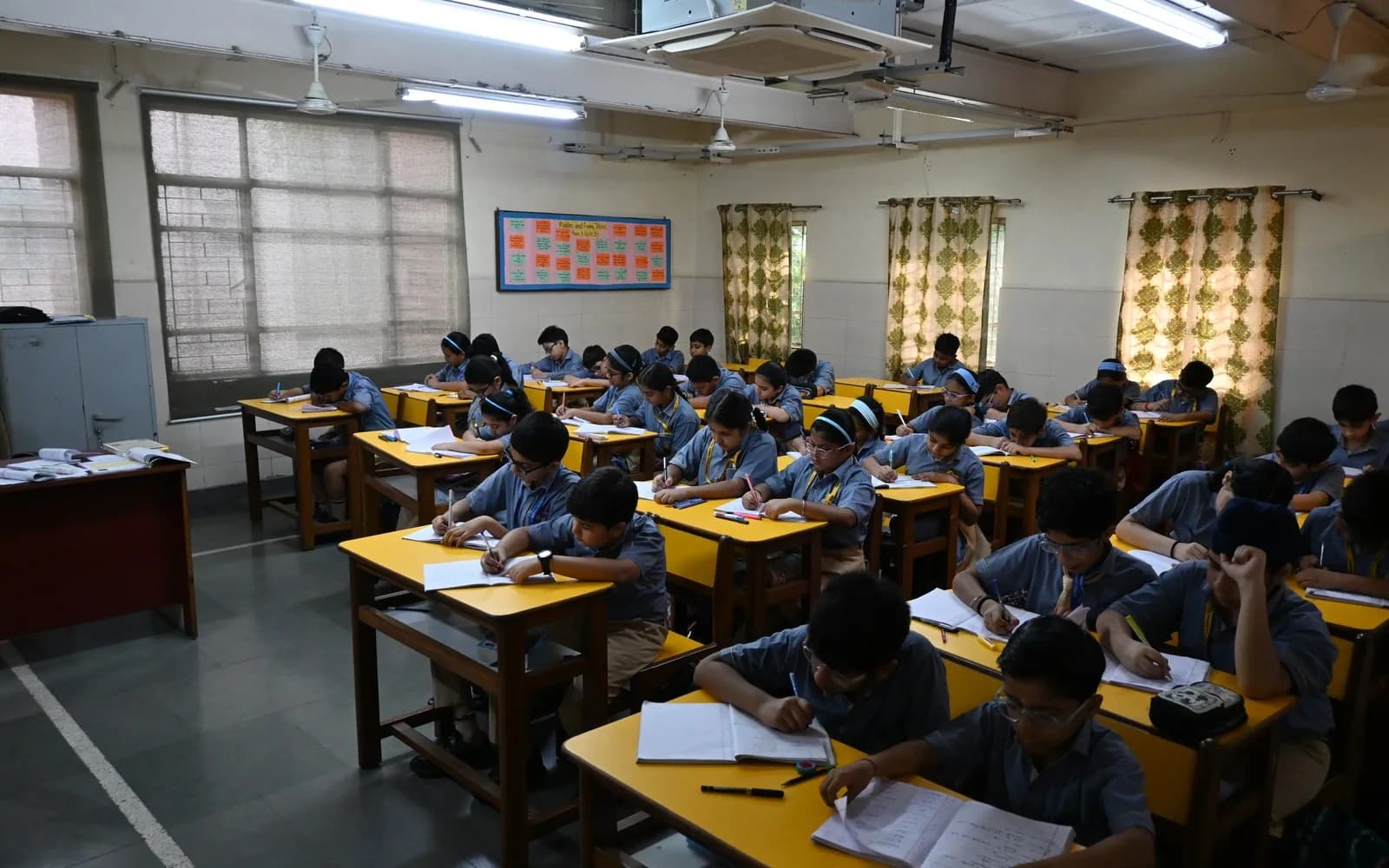 Primary students in an active Salwan Junior School classroom